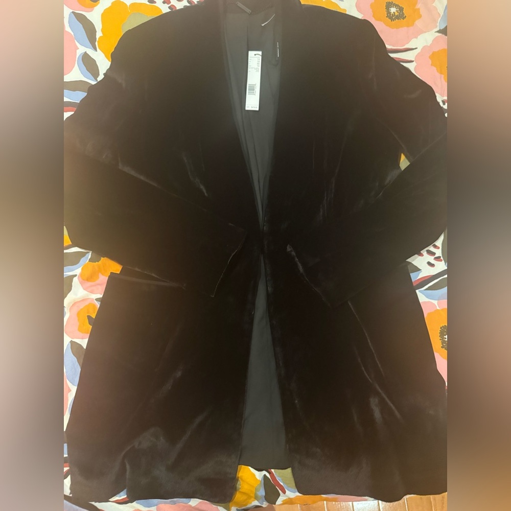 NWT Elie Tahari Black Velvet Jacket Blazer Women’s Antoinette Size 14.